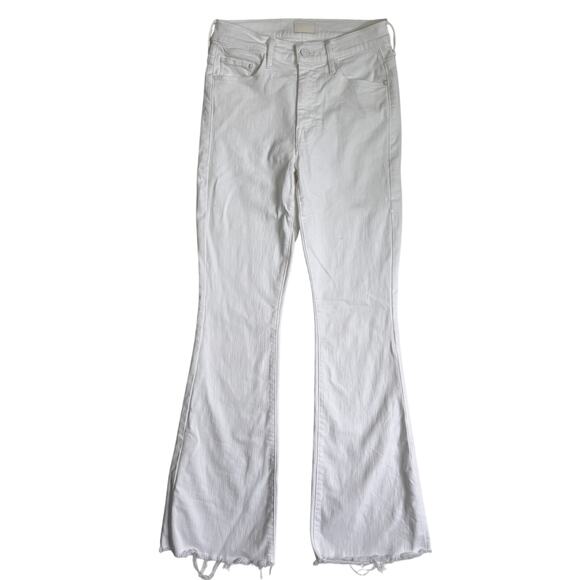 MOTHER Flare Jeans Weekender Fray White Pants Fairest of Them All 26 - Picture 1 of 11